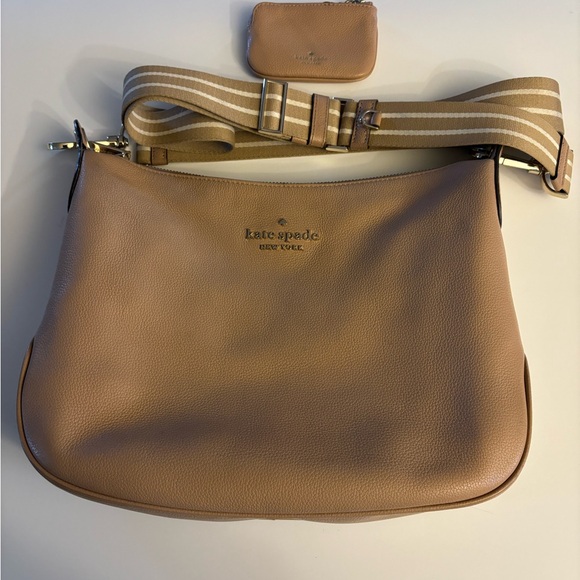 Kate Spade of New York Tan Crossbody with Striped Strap and Small Coin Purse - Picture 3 of 10
